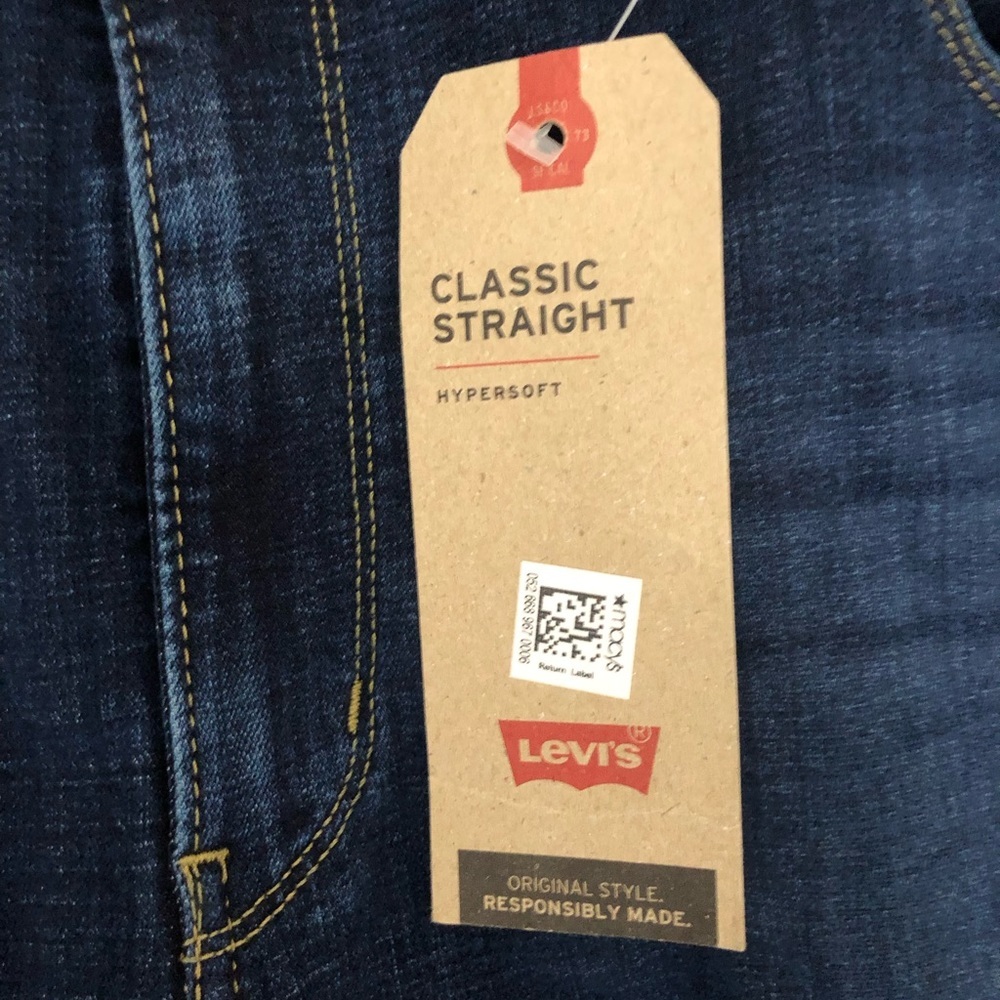 Levi's Classic Mid Rise Straight Leg Jeans Dark Wash NWT - Picture 3 of 6
